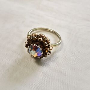Sarah Coventry Iridescent Aurora-Style Flower Ring - Gold-Toned Setting